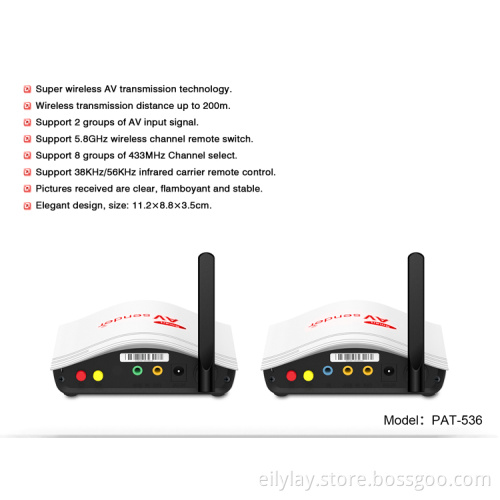 TV BOX USE 5.8G AV SIGNAL 433.92MHZ WIRELESSLY TRANSMITTER AND RECEIVER